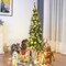 Costway 6.5ft Pre-Lit Hinged Pencil Christmas Tree 250 White Lights